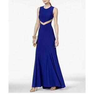 Elegant Blue Sleeveless formal Dress